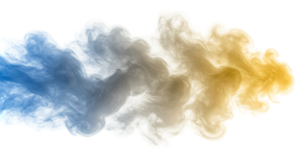 Blue, White, and Gold Smoke Cloud: Abstract Texture, VFX, Background, PNG Image