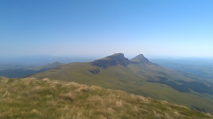 Majestic Mountain Peak Panorama Summer Landscape