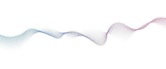 Flowing Dot Wave halftone gradient pattern on transparent background	
