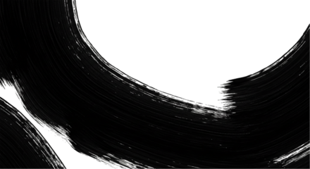 Abstract Black Ink Brush Strokes Painting Art