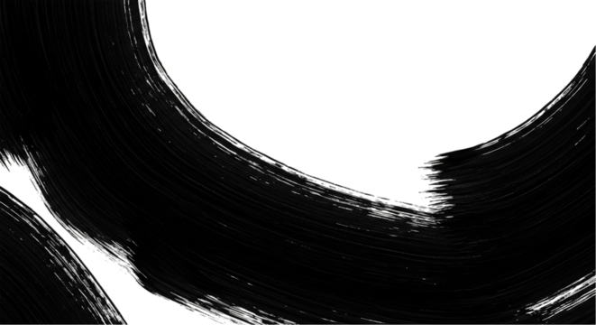 Abstract Black Ink Brush Strokes Painting Art