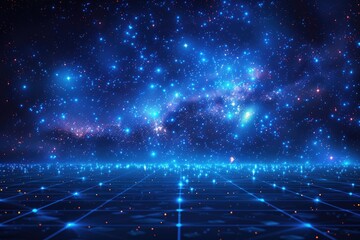 Vast digital cosmos, shining with ethereal light.