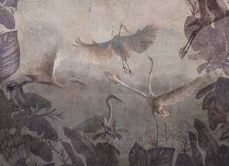 Beige cranes fresco