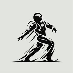 Fototapeta premium Iconic abstract figure in motion against a light background 