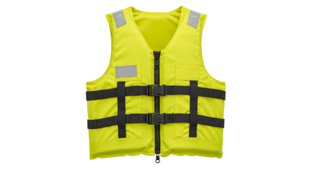 Yellow Life Vest: Safety Jacket, Buoyancy Aid, Personal Flotation Device