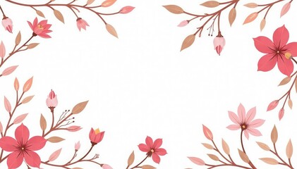 Fototapeta premium Simple, elegant floral pattern on white background Perfect for textile design, wallpaper, or scrapbooking , pattern, design element, backdrop