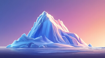 Serene snow-covered peak with a rugged, icy surface, frosty peaks, mountains. [Frozen Monoliths] | Glacial Crest | icy peak. Illustration