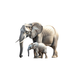 Fototapeta premium African Elephant Cow and Calf - Wildlife Conservation