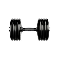 Naklejka premium Adjustable Black Dumbbell Isolated on Transparent Background - Fitness Equipment