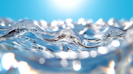 Water Waves Sparkling Blue Background