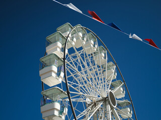 Llandudno, Wales, United Kingdom, 5th May2025, ferris wheel on seafrontmpier entrance