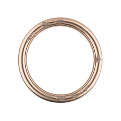 Rose Gold Floral Embossed Circular Frame