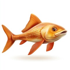Orange fish in profile view, digitally rendered.