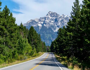 Fototapeta premium Scenic Mountain Road Trip Aspens, Pines, and Majestic Peaks