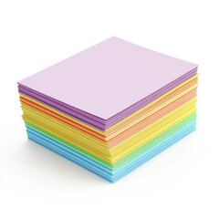 Colorful stack of note papers in pastel shades.