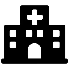Obraz premium hospital icon on white background vector Vector icon building