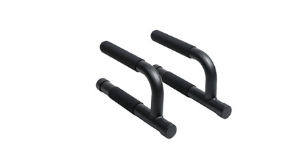 Fototapeta premium Black workout parallettes for bodyweight training, placed on a clean surface, ideal for fitness enthusiasts and exercise routines