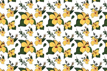 Fototapeta premium seamless background with yellow flowers