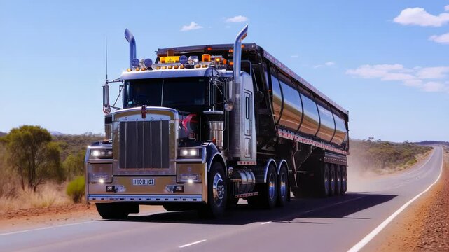 Majestic Kenworth Truck Journey Across the Vast Australian Outback