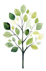 Stylized watercolor tree illustration