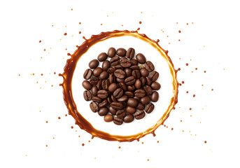 Coffee Bean Splash: Aromatic Circle