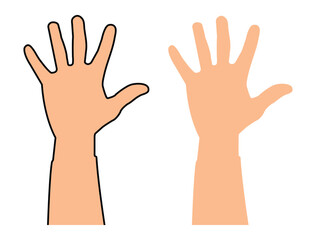 Hand Raise icon. Raise hand symbols. Symbol or logo of peoples, community, organization, democracy. Human raised hands vector set. hand gestures. Stop hand icon. Vector illustrator