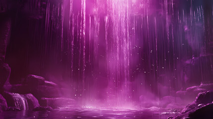 Sparkling purple rain background. [Crimson Rain] | Winefall Glow | glossy rain. Illustration