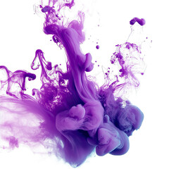 Fototapeta premium Abstract Purple And Blue Ink Swirling In Water On A Transparent Background