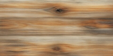 Fototapeta premium close-up view of natural wooden surface with visible grain patterns and knots in warm brown and beige tones