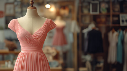 Vintage dress display in boutique