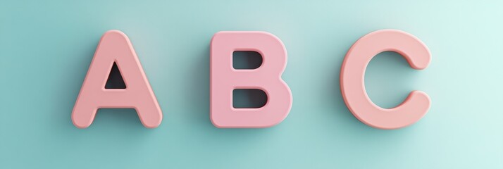 Floating pastel clay letters create a whimsical preschool atmosphere with a modern design accentuating creativity and learning