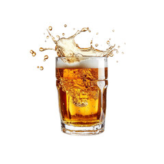Refreshing Beer Splash in a Glass