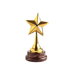 Golden Star Award Trophy on Marble Base