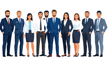Obraz premium Professional Diverse Business Team Standing Together in Suits