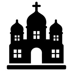 icon building cathedral on white background vector
Vector icon building