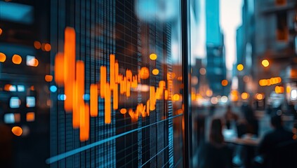 Financial market data displayed on an outdoor screen