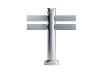Modern Stainless Steel Turnstile with Horizontal Bars for Access Control and Security Solutions