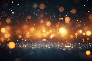 Obraz premium Light bokeh and glitter background with gold sparkle, blur, abstract bright shine and glowing festive mood, perfect for celebration or party themes.