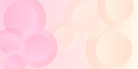 Minimalist banner background, pastel colorful, pink and yellow gradations. Circle effect style geometric, abstract background