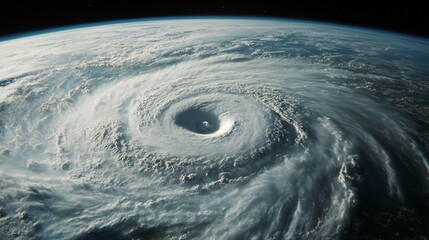 Hurricane swirling over Earth