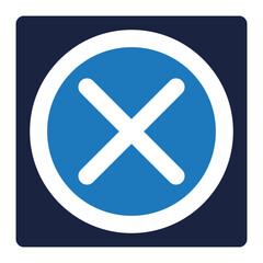 Fototapeta premium close button blue icon