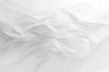 Obraz premium Delicate layers of translucent white fabric gently flowing and overlapping creating a soft and ethereal texture with a light, airy atmosphere