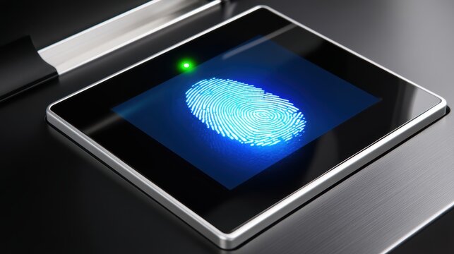 High-tech fingerprint scanner in use.