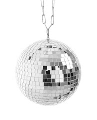 One shiny disco ball isolated on white