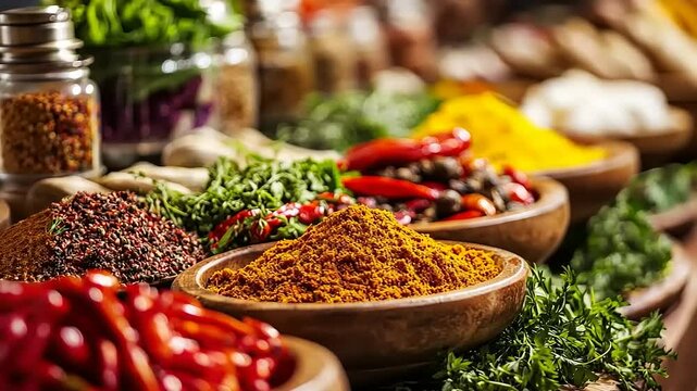 An Array of Spices and Herbs: Enhancing Culinary Creations with Diverse Flavors