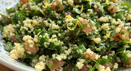 Tabbouleh salad with parsley and tomato