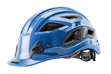 Fototapeta premium Protective Safety Helmet with Ventilation and Adjustable Chin Strap for Construction and Outdoo