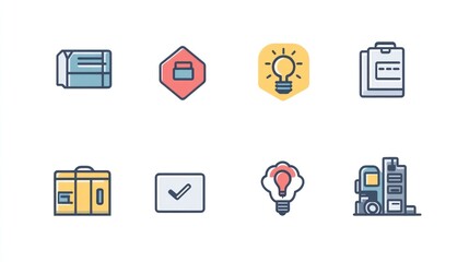 Collection of business icons