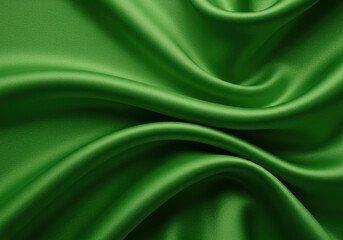 Obraz premium Green silk fabric draped elegantly.