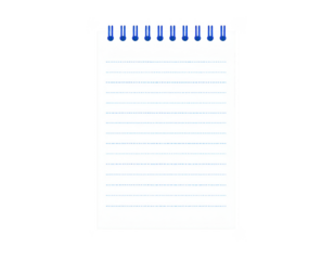 Blank Spiral Notebook with Blue Spiral Binding and Clean Pages
